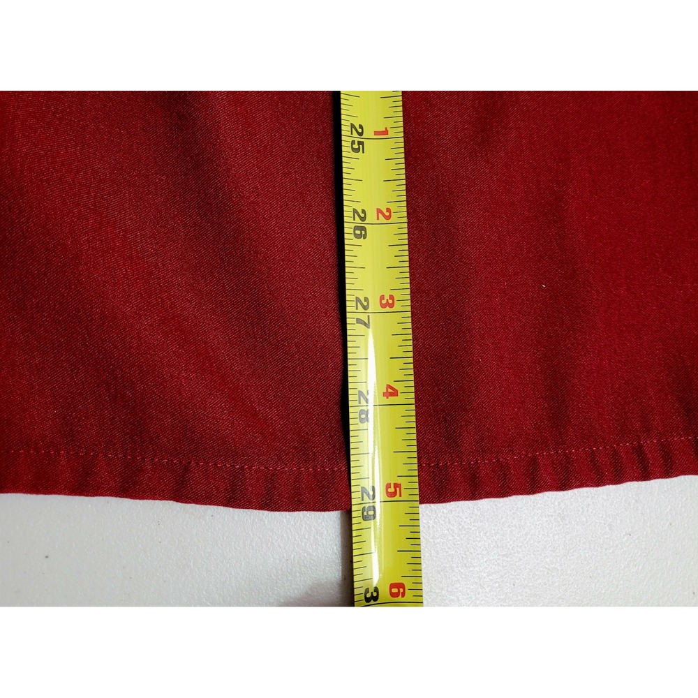 TanJay Button Front Blouse Women 14 Burgundy Red Long Sleeve Collared Pocket - Picture 5 of 5